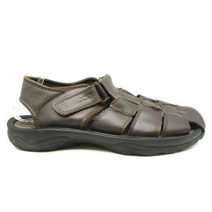 Rimrock Logo Brown Leather Adjustable Slip On Fisherman Sandals Shoes Men's 11